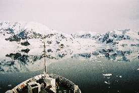 Sailing through the Antarctic scenery
