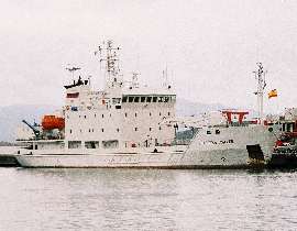 The Grigoriy Mikheev at the port in Ushuaia